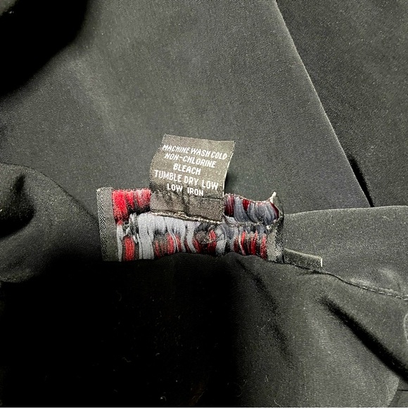 Vintage Sapphire Lounge Men’s Large Black Dress Shirt Red Dragon Embroidery - Picture 9 of 9